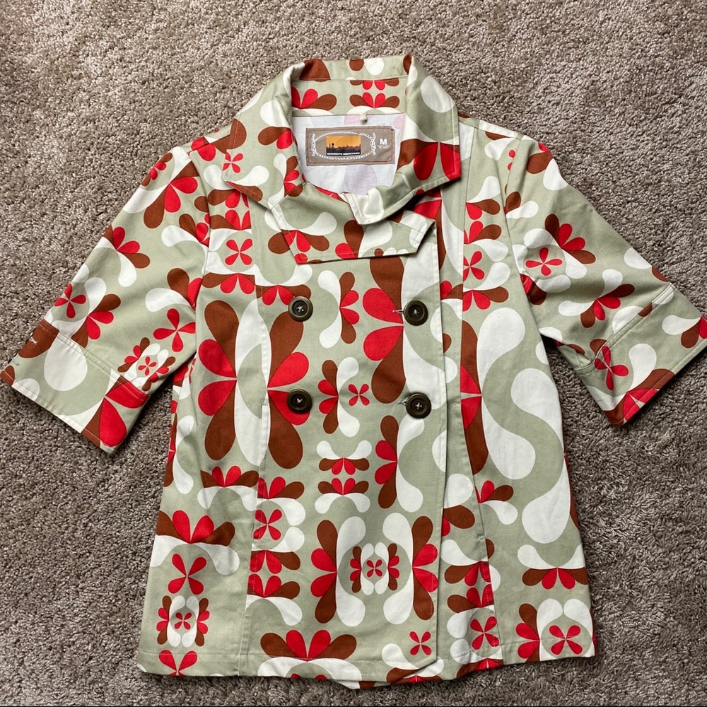 Brooklyn Industries Short Sleeve Jacket Print M 🏷️